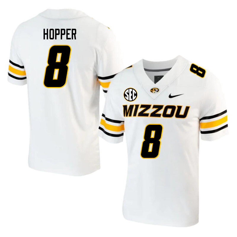 Men #8 Ty'Ron Hopper Missouri Tigers College 2023 Football Stitched Jerseys Sale-White - Click Image to Close